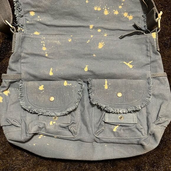 Free People NWT Denim Courier Bag - Picture 3 of 5